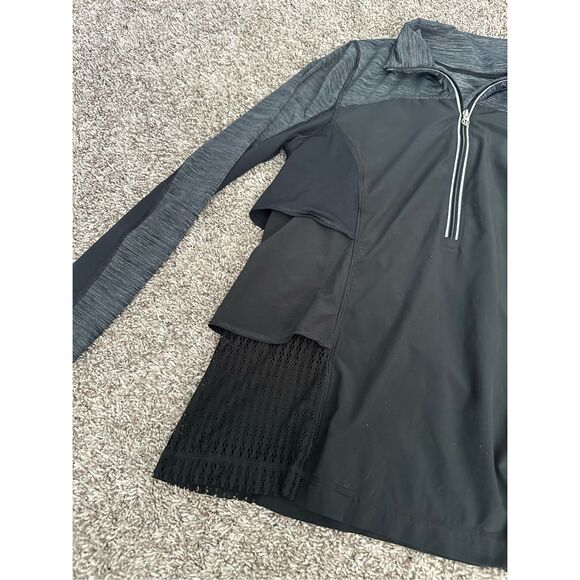 Lululemon Sun Runner Hybrid Half Zip Pullover Black 6 Ruffle Quick Dry Running - Picture 5 of 11